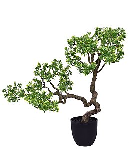 BONSAI DECORATIVO COM FOLHAS VERDES  62CM