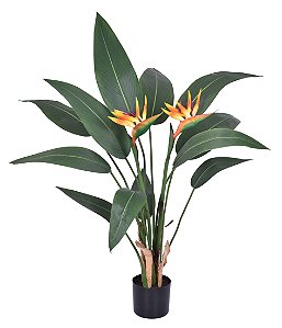 PLANTA STRELITZIA ARTIFICIAL COM TOQUE REAL VERDE 120cm