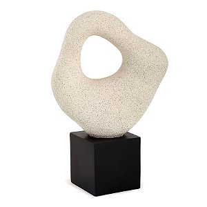 ESCULTURA ABSTRATA EM POLIRRESINA OFF WHITE MART