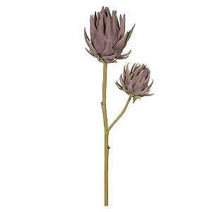 HASTE DECORATIVA PROTEA X2 FLORES COR PURPURA OUTONO 65cm