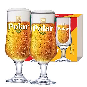 Kit 2 Taças de Vidro Polar Para Cerveja 370ml Licenciado