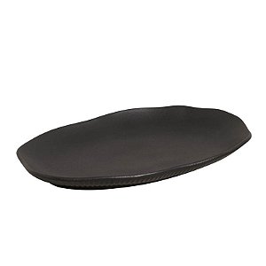 CJ 4 TRAVESSAS OVAL RASA M BIO PRETO MATTE 30CM PORTO BRASIL