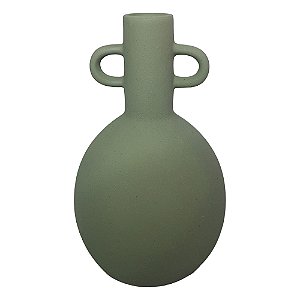 VASO EM CERAMICA COM ALCA III VERDE - 24,5CM