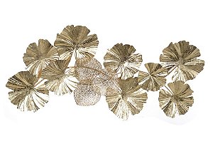 ADORNO DE PAREDE DECOR FOLHAGEM EM METAL DOURADO 120cm