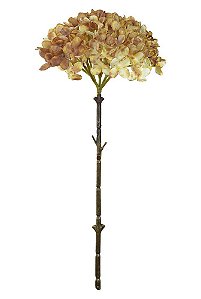 HASTE HORTENSIA CREME MARROM OUTONO 47cm