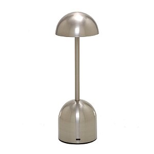 LUMINARIA DE MESA LED EM METAL NA COR PRATA - 30cm