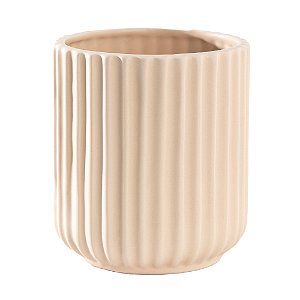 VASO DECORATIVO DE CERAMICA MAGNA BEGE - 14CM