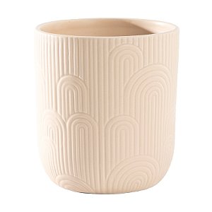 VASO DECOR DE CERAMICA PANTHEON BEGE - 14cm