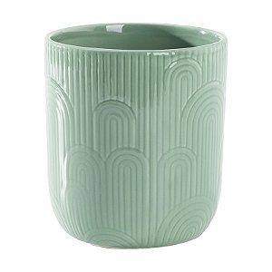 VASO DE CERAMICA PANTHEON DECOR VERDE - 14cm