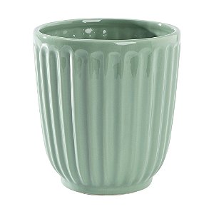 VASO DE CERAMICA DECORATIVO STRIATUS VERDE - 14cm
