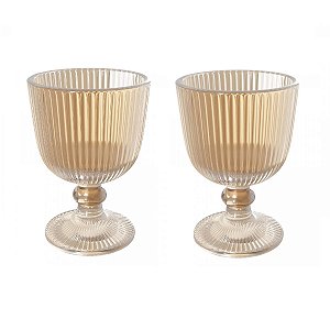 CJ 2 TACAS DE VIDRO LINES AMBAR 380ML - WOLFF