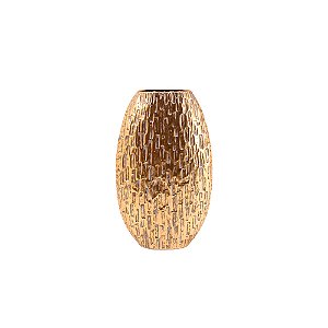 VASO DECORATIVO TEXTURAS EM METAL DOURADO - 60cm