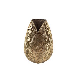 VASO DECORATIVO EM METAL DOURADO TEXTURAS - 72CM