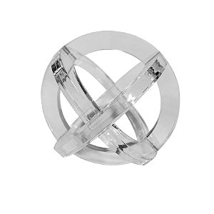 ESCULTURA ESFERA DECORATIVA EM ACRILICO TRANSPARENTE 11,5CM