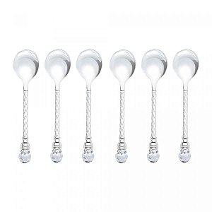 CJ 6 COLHERES CAFE DE ZAMAC NIQUELADO CRYSTAL 11CM - WOLFF
