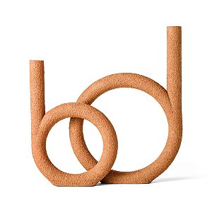 ESCULTURA  GEOMETRICA EM POLIRRESINA MARROM MART 28cm