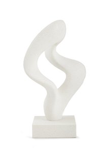 ESCULTURA ABSTRATA EM POLIRRESINA OFF WHITE MART 35cm