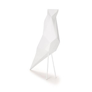 ESCULTURA PASSARO GEOMETRICO EM POLIRRESINA BRANCO MART 38cm