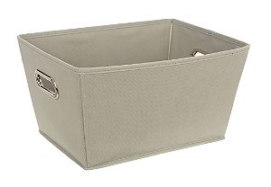 CESTO ORGANIZADOR TNT C/ ALCA CROMADA CINZA CLARO 33cm