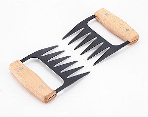 JG 2 GARRAS DE URSO PARA CHURRASCO MADEIRA E METAL 11cm MEK