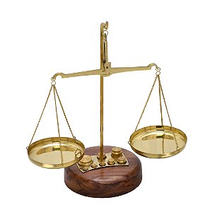 ESCULTURA BALANCA DA JUSTICA DECOR EM MADEIRA/METAL 22,5cm