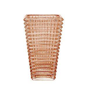 VASO DECORATIVO DE CRISTAL DE CHUMBO MAYA AMBAR - 17,5CM
