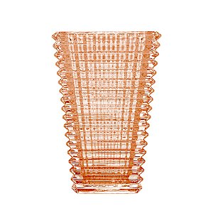 VASO DE CRISTAL DECORATIVO DE CHUMBO MAYA AMBAR - 27,5CM