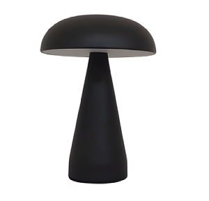 ABAJUR COGUMELO EM METAL PRETO MUSH TOUCH - 21CM