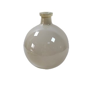 VASO DECORATIVO EM VIDRO BEGE CLARO - 28,5cm