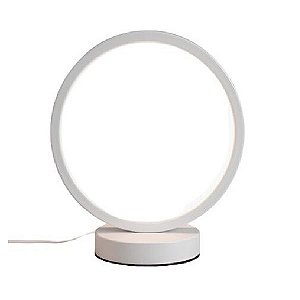 LUMINARIA LED DE MESA ANEL COM BASE 18CM - OIKOS BRANCO