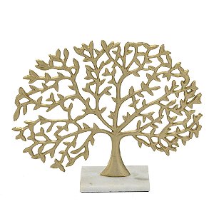 ESCULTURA ARVORE DECORATIVA EM MARMORE E ALUMINIO DOUR 26cm