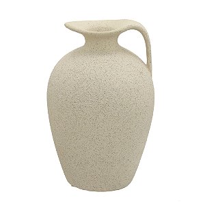 VASO DECORATIVO EM CERAMICA NA COR CREME 27,5CM
