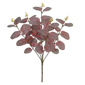 BUQUE DE EUCALIPTO DECORATIVO VERMELHO OUTONO 36cm
