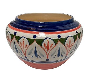 CACHEPOT EM CERAMICA CANCUN PINTADO A MAO LUIZ SALVADOR G