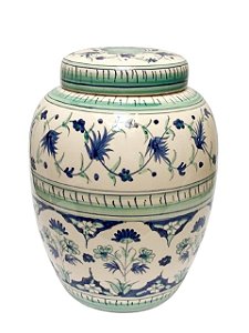 POTE CERAMICA C/TAMPA GD SICILIA PINTADO A MAO LUIZ SALVADOR