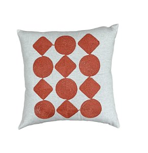 Almofada Quadrada Bordado no Cordão Marsala 50x50cm Premium