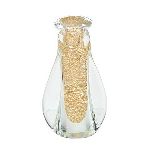 ESCULTURA NOSSA SRA EM VIDRO DOURADO E TRANSPARENTE 20CM