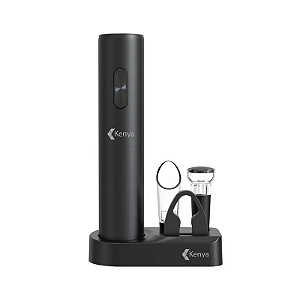 KIT 5PC ABRIDOR DE VINHO ELETRICO PRETO 25W - KENYA