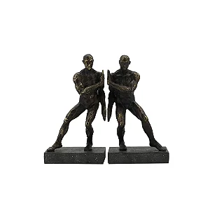 PORTA LIVROS EM RESINA HOMENS BRONZE 2 PCS - 14 cm