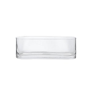 VASO DECORATIVO EM VIDRO TRANSPARENTE - 30cm