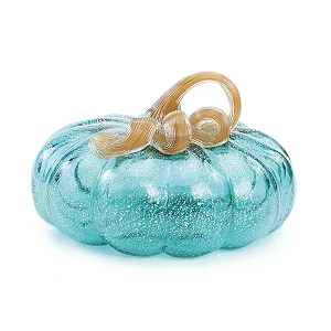 ESCULTURA DECORATIVA ABOBORA VIDRO TRANSPARENTE 21CM