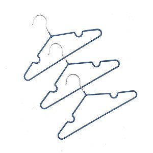 CJ 3 CABIDE INFANTIS DE METAL/PVC MINI FINESSE OIKOS AZUL