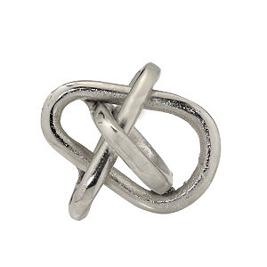 ESCULTURA DECORATIVA ATOMO EM METAL PRATA - 8,5CM