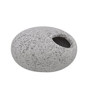 VASO DECOR ORGANICO EM CERAMICA BRANCO E CINZA - 10x30cm