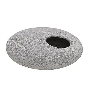VASO DECORATIVO ORGANICO EM CERAMICA BR/CINZA - 10x18,5cm
