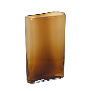 VASO DECORATIVO EM VIDRO NA COR AMBAR - 40cm