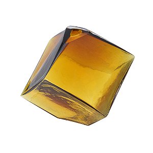 VASO DECORATIVO EM VIDRO NA COR AMBAR 21cm