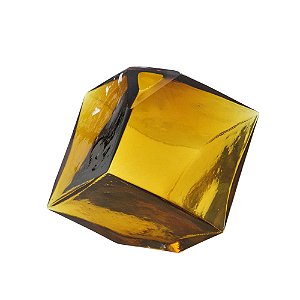 VASO DECORATIVO EM VIDRO NA COR AMBAR - 15,5cm