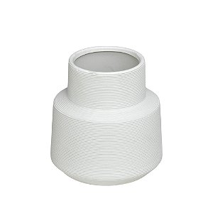 VASO DECORATIVO EM CERAMICA NA COR BRANCO - 16CM