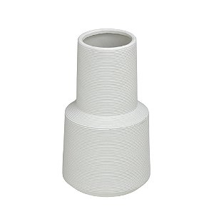 VASO DECORATIVO RISCATO EM CERAMICA NA COR BRANCO - 23cm